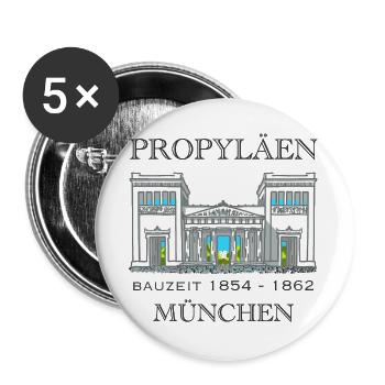 München Propyläen, Bayern - Buttons groß 56 mm (5er Pack) - Weiß - Vorne