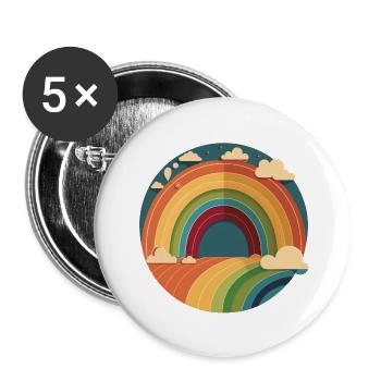 RAINBOW - Buttons large 2.2''/56 mm (5-pack) - white - Front