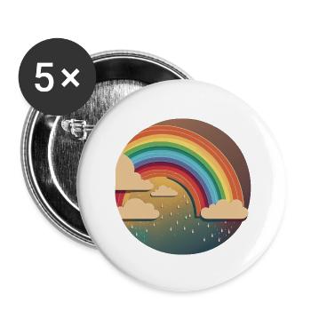 RAINBOW - Buttons large 2.2''/56 mm (5-pack) - white - Front