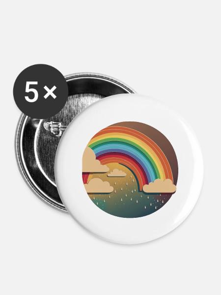 RAINBOW - Buttons large 2.2''/56 mm (5-pack) - white
