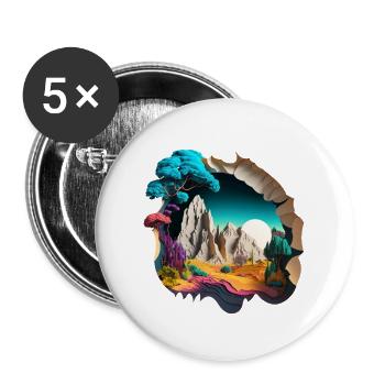 TRIPPY - Buttons groß 56 mm (5er Pack) - Weiß - Vorne