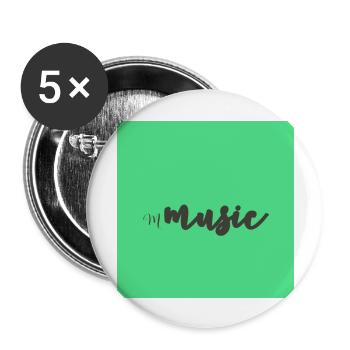 music 1 - Lot de 5 grands badges (56 mm) - blanc - Devant