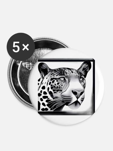 Jaguar - Buttons groß 56 mm (5er Pack) - Weiß
