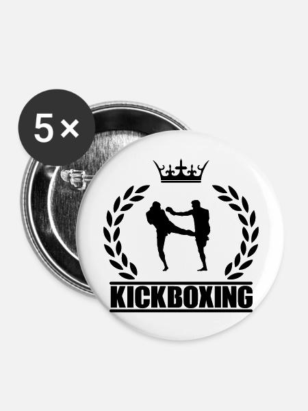Kickboxing - Buttons groß 56 mm (5er Pack) - Weiß