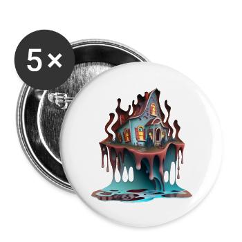 DRIPPY HOUSE - Buttons large 2.2''/56 mm (5-pack) - white - Front