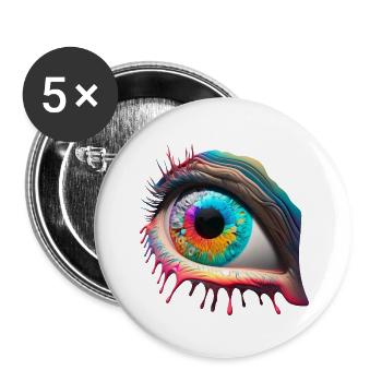 TRIPPY EYE - Buttons large 2.2''/56 mm (5-pack) - white - Front