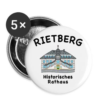 Rietberg, Historisches Rathaus,Kreis Gütersloh - Buttons groß 56 mm (5er Pack) - Weiß - Vorne