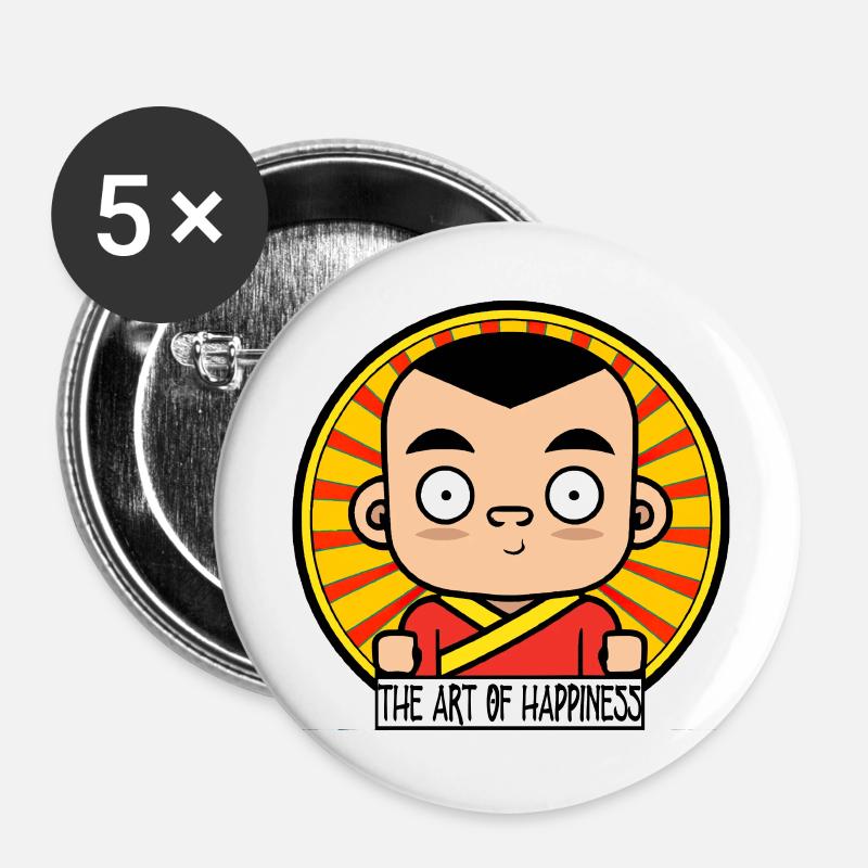 Happiness - Buttons large 2.2''/56 mm (5-pack) - white