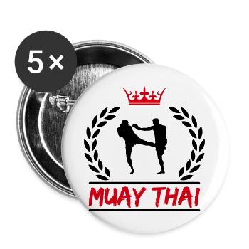 Muay Thai - Buttons large 2.2''/56 mm (5-pack) - white - Front