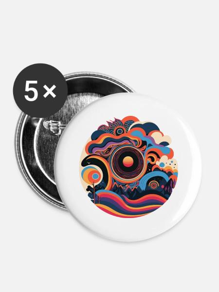 SURREAL - Buttons groß 56 mm (5er Pack) - Weiß