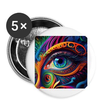 TRIPPY EYE - Buttons large 2.2''/56 mm (5-pack) - white - Front