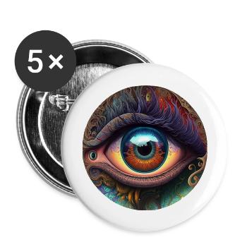 TRIPPY EYE - Buttons large 2.2''/56 mm (5-pack) - white - Front