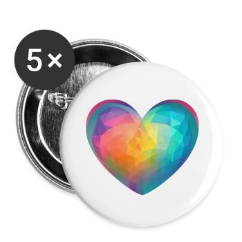 Fête des mères Fiançailles amoureuses Mariage Saint-Valentin - Lot de 5 grands badges (56 mm) - blanc - Devant