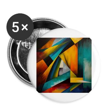 Abstrakt #1 - Buttons groß 56 mm (5er Pack) - Weiß - Vorne