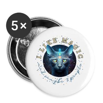 I Like Magic And Maybe 3 People - Buttons groß 56 mm (5er Pack) - Weiß - Vorne
