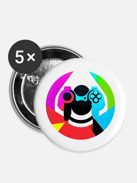 Der Gamer im Inneren - Buttons groß 56 mm (5er Pack) - Weiß