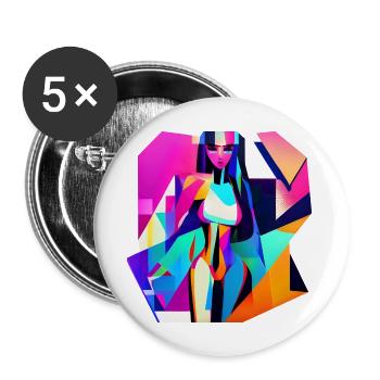The Woman - Buttons large 2.2''/56 mm (5-pack) - white - Front