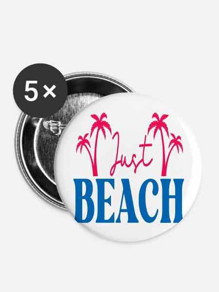 Just Beach - Buttons groß 56 mm (5er Pack) - Weiß