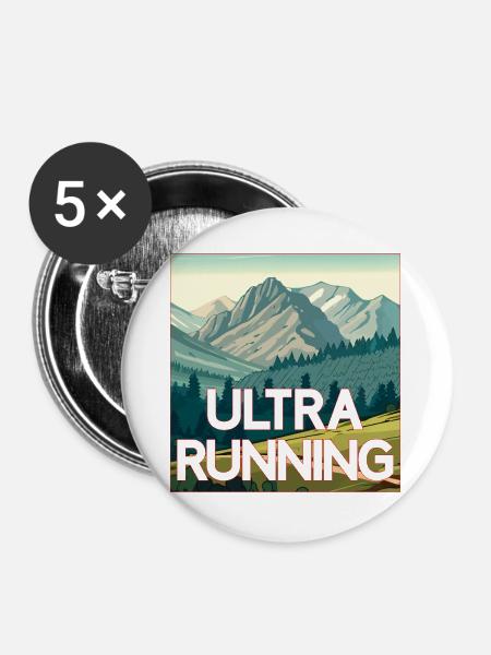 Ultra Laufen - Buttons groß 56 mm (5er Pack) - Weiß