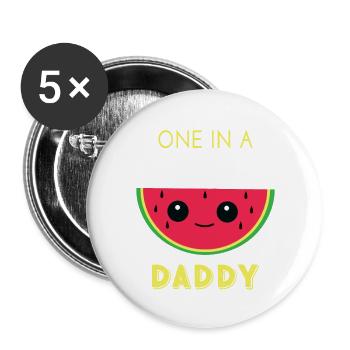 Eins in einem Melonen-Daddy - Buttons groß 56 mm (5er Pack) - Weiß - Vorne