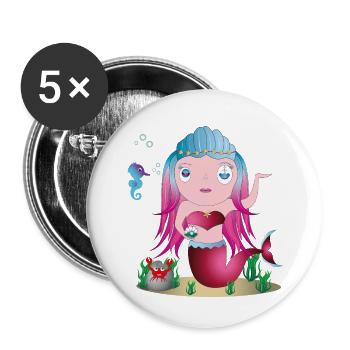 Enya - Buttons groß 56 mm (5er Pack) - Weiß - Vorne