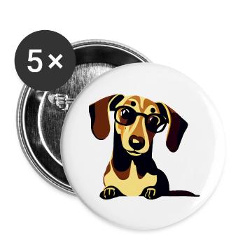 Dogs Dachshund Dog Owner Teckel Dog Dog Owner - Buttons large 2.2''/56 mm (5-pack) - white - Front