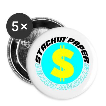 Papier empilé 003 - Lot de 5 grands badges (56 mm) - blanc - Devant