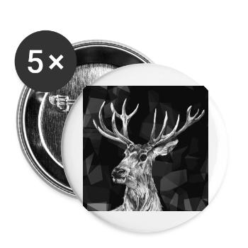 Hirsch - Buttons groß 56 mm (5er Pack) - Weiß - Vorne