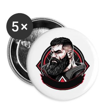 MMA - Buttons groß 56 mm (5er Pack) - Weiß - Vorne