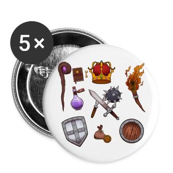 Fantasy Elements - Buttons large 2.2''/56 mm (5-pack) - white - Front