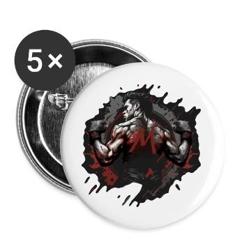 MMA - Buttons groß 56 mm (5er Pack) - Weiß - Vorne