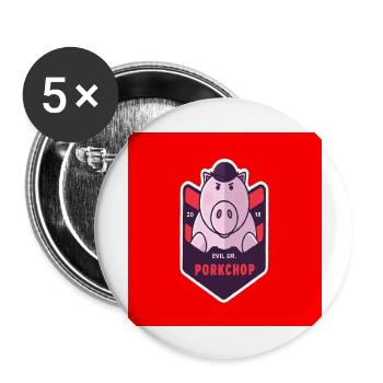 Dr evil pork chop collection - Buttons large 2.2''/56 mm (5-pack) - white - Front