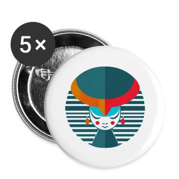 Abstrakter Stier - Buttons groß 56 mm (5er Pack) - Weiß - Vorne