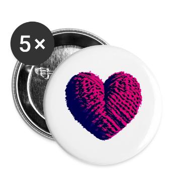 Saint-Valentin Fête des mères Mariage Amoureuse Fiançailles - Lot de 5 grands badges (56 mm) - blanc - Devant