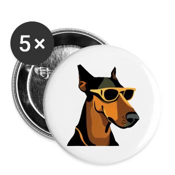 Dogs Doberman Dog Owner Dog Dog Owner - Buttons large 2.2''/56 mm (5-pack) - white - Front