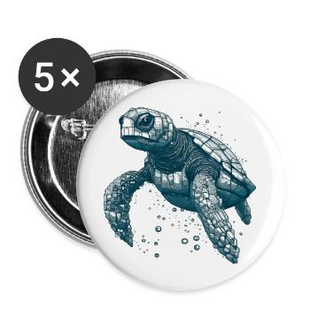 Sea turtles are simply great sea creatures - Buttons large 2.2''/56 mm (5-pack) - white - Front