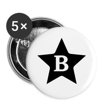 Buchstabe b Stern - Buttons groß 56 mm (5er Pack) - Weiß - Vorne