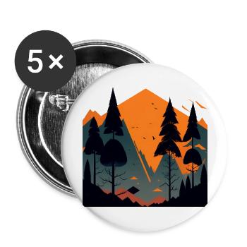 Simple landscape - Buttons large 2.2''/56 mm (5-pack) - white - Front