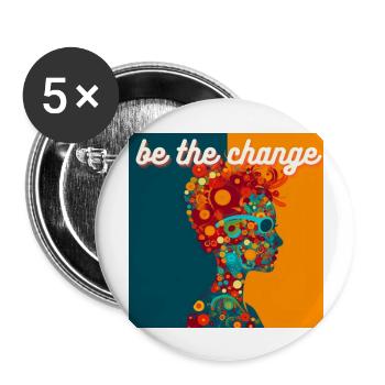be the change - Buttons groß 56 mm (5er Pack) - Weiß - Vorne