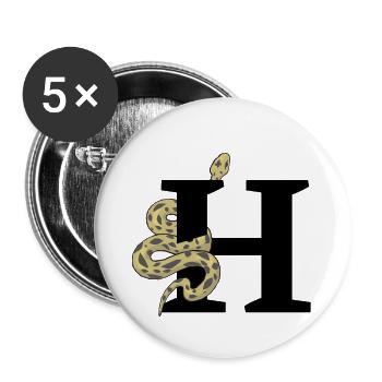 Letter h snake - Buttons large 2.2''/56 mm (5-pack) - white - Front