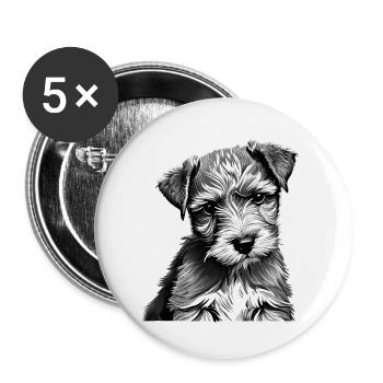 Chien Cadeau Chiens Labrador Dog Owner Pet - Lot de 5 grands badges (56 mm) - blanc - Devant