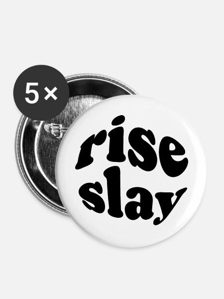 rise&slay - Buttons groß 56 mm (5er Pack) - Weiß