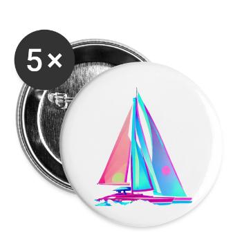 Sailing Sailing Sailboat Sailing Ship Sailors - Buttons large 2.2''/56 mm (5-pack) - white - Front