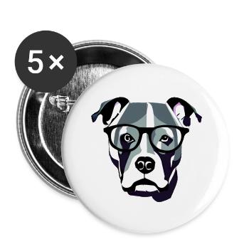 Hundehalter Hunde Hundebesitzer Terrier Hund - Buttons groß 56 mm (5er Pack) - Weiß - Vorne