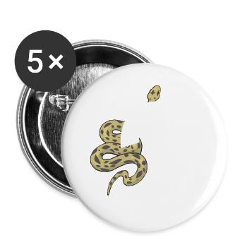 Buchstabe q Schlange - Buttons groß 56 mm (5er Pack) - Weiß - Vorne