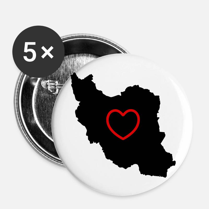 Iran Love - Buttons large 2.2''/56 mm (5-pack) - white