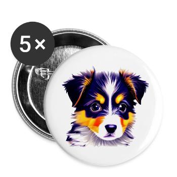 Chien Berger Chien Amour Chiens Propriétaire de Chien - Lot de 5 grands badges (56 mm) - blanc - Devant