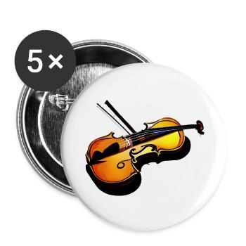 Orchestre de violon Musique de violoniste - Lot de 5 grands badges (56 mm) - blanc - Devant