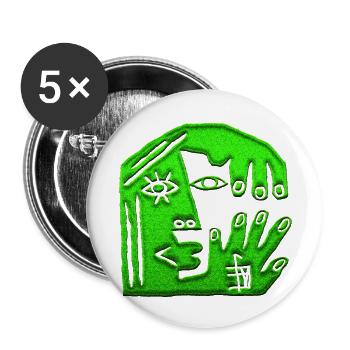 Illusion d’optique art psychédélique rétro formes sexe - Lot de 5 grands badges (56 mm) - blanc - Devant