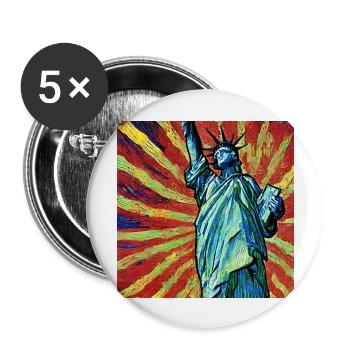 Van Gogh Statue of Liberty - Buttons large 2.2''/56 mm (5-pack) - white - Front